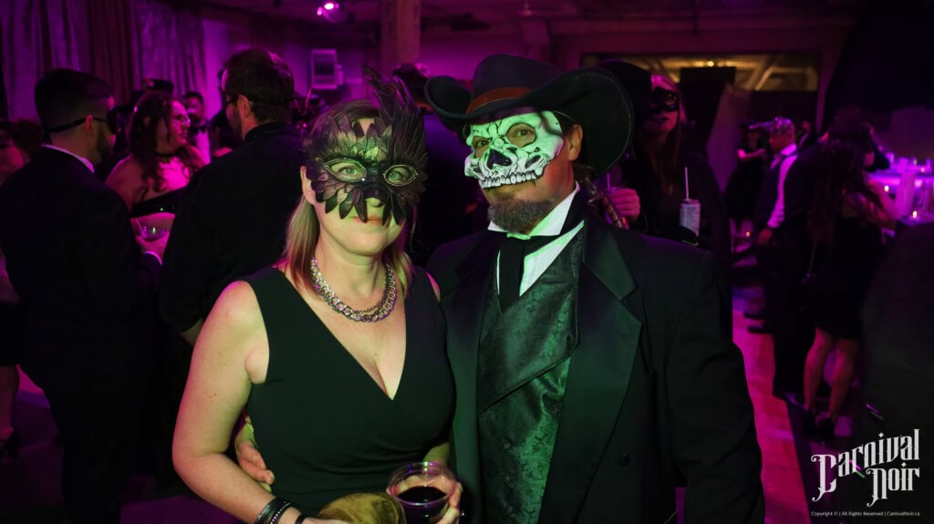 Intriguing costumes and mysterious masks at Velvet Edge Entertainment's Halloween party.